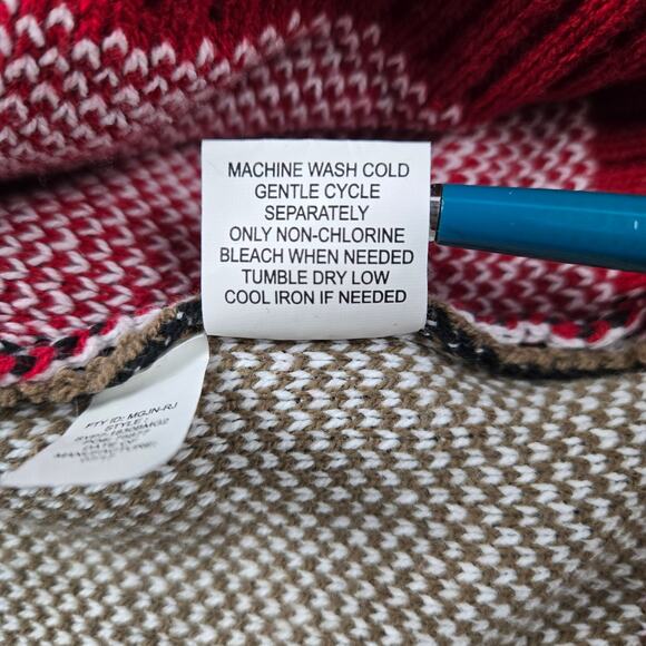 Ugly Christmas Sweater Reindeer Red Nose Backside Kisses Men's size Medium - Picture 16 of 16